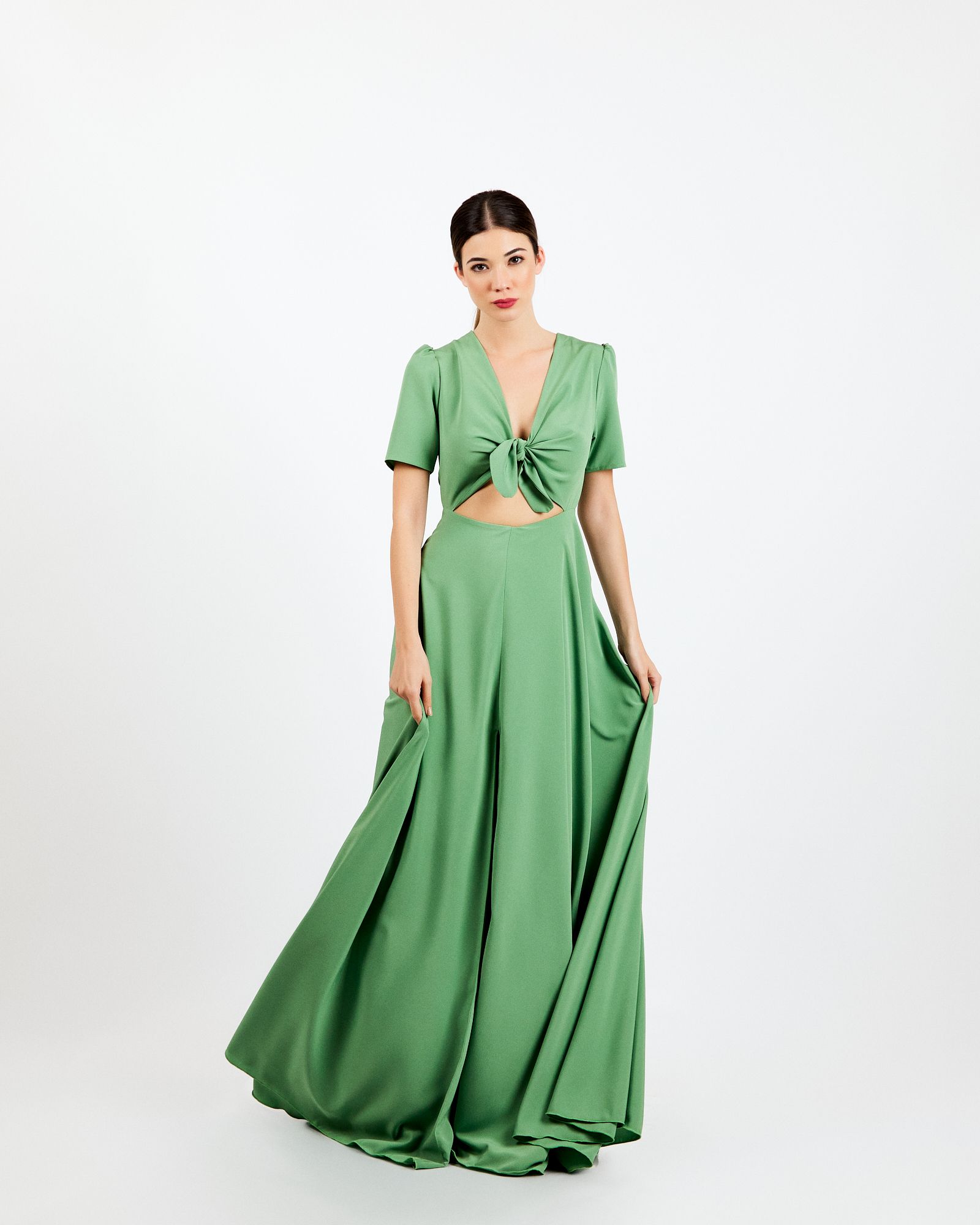Green Carmen Dress - Rocío Osorno